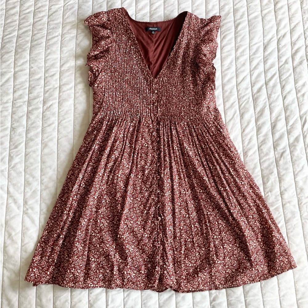 Madewell Pintuck Mini Dress in Florentine Floral